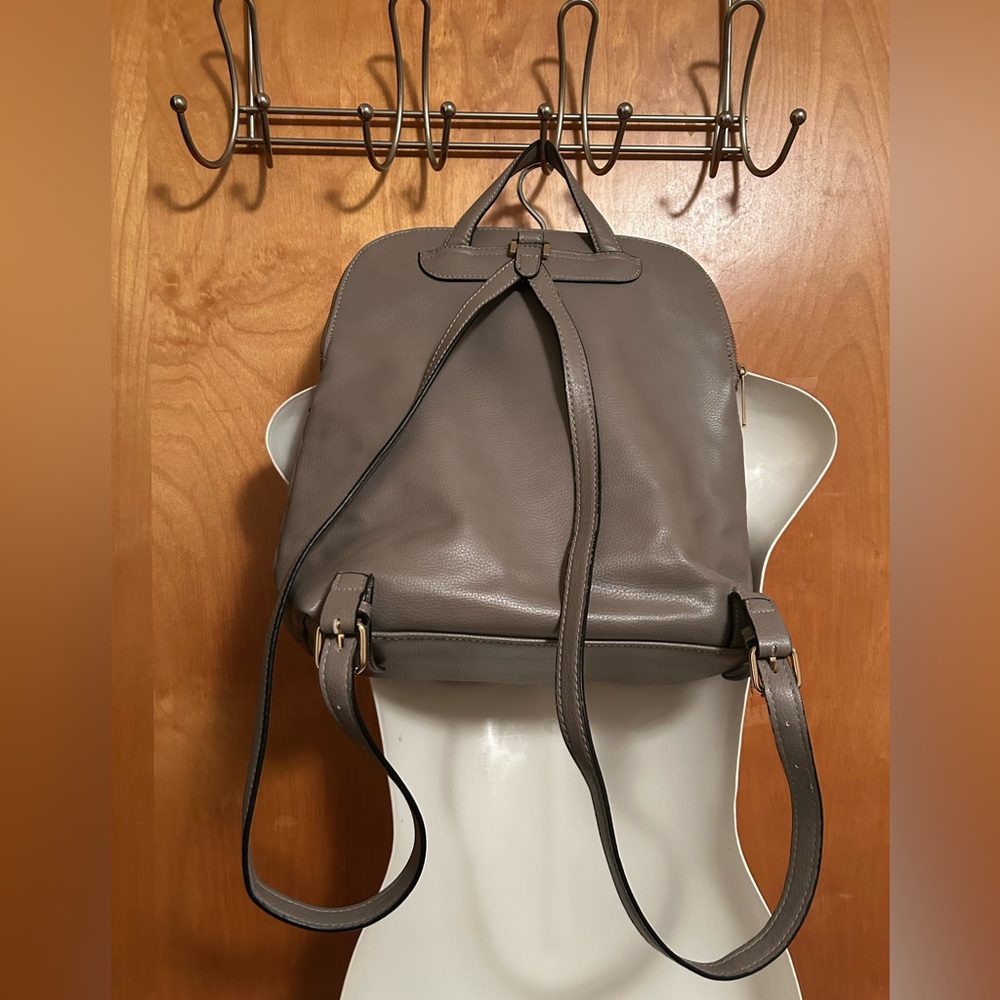 Gray Leather Backpack - image 2